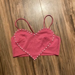 Shein pink heart bar never worn size:large